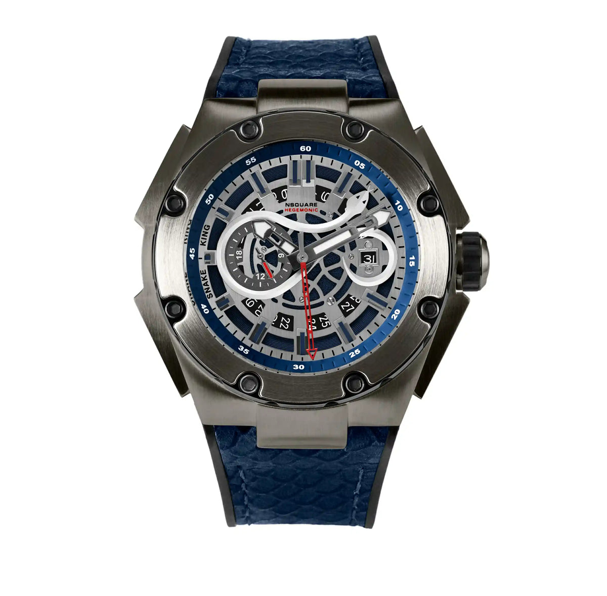 NSQUARE SnakeKing Automatic Watch-46mm N10.19 Gray Metal Blue|NSQUARE 蛇皇系列 自動錶-46毫米 N10.19 灰藍色