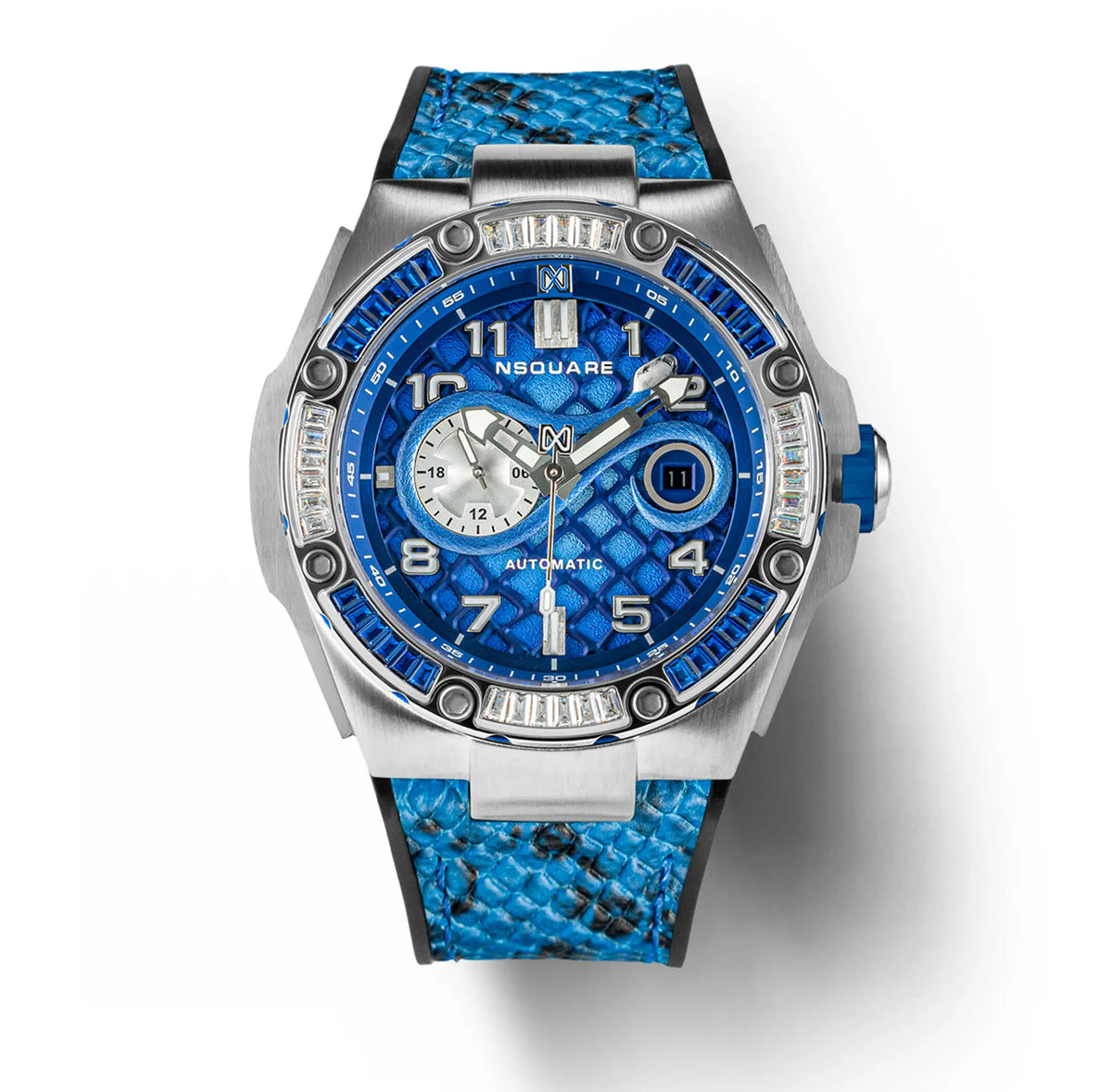 NSQUARE Snake Automatic Watch-46mm Special Edition N51.7 Sapphire Blue|NSQUARE 蛇系列 自動錶-46毫米 特別版本 N51.7寶瑰藍