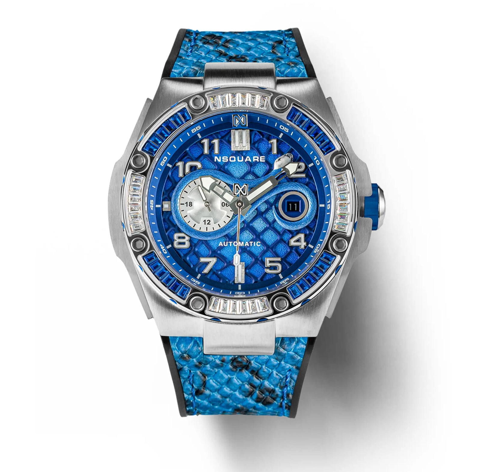 NSQUARE Snake Automatic Watch-46mm Special Edition N51.7 Sapphire Blue|NSQUARE 蛇系列 自動錶-46毫米 特別版本 N51.7寶瑰藍