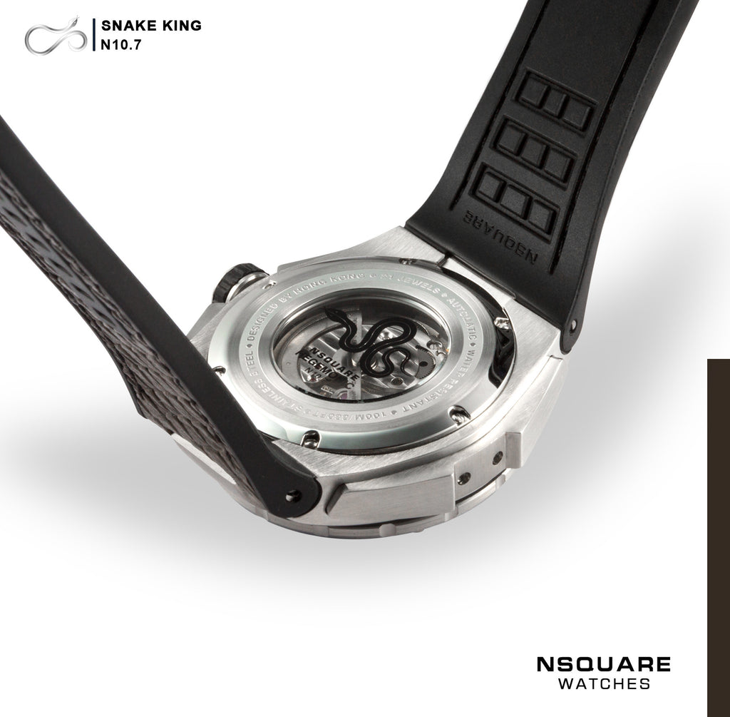 NSQUARE SnakeKing Automatic Watch-46mm N10.7 Chocolate/Steel|蛇皇系列 自動錶-46毫米  N10.7 朱古力/鋼色