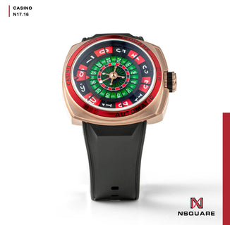 NSQUARE CASINO Automatic Watch 51mm-N17.16 Black/RG Limited Edition 88pcs|NSQUARE賭場系列自動表51毫米-N17.16黑色/玫瑰金色限量版88只