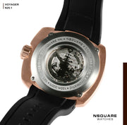 NSQUARE VOYAGER Automatic Watch -51mm N25.1 RG/Brown|NSQUARE 旅遊者 自動表-51毫米 N25.1 玫瑰金色/棕咖啡色