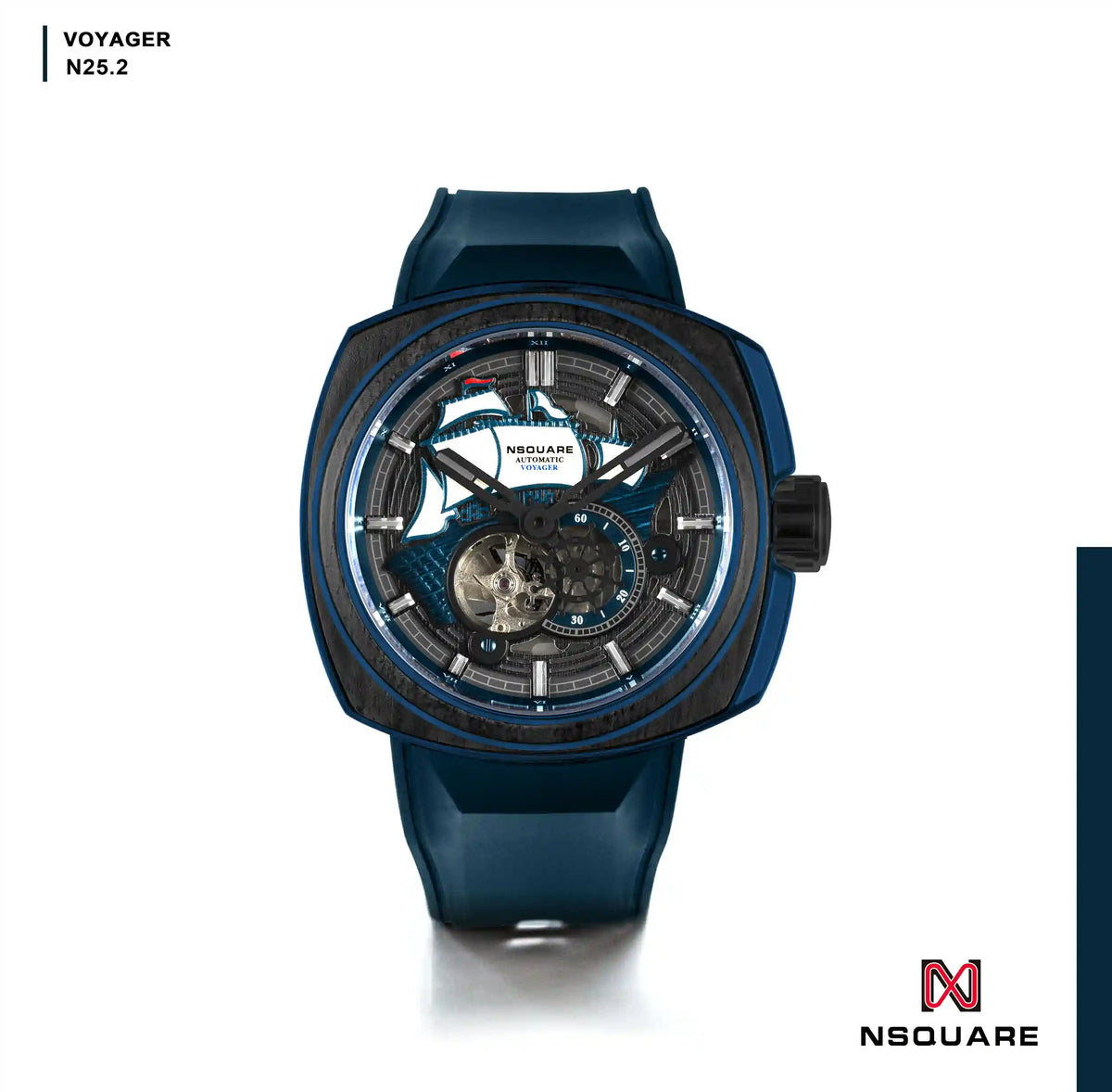 NSQUARE VOYAGER Automatic Watch -51mm N25.2 Blue/Black|NSQUARE 旅行者 自動表-51米 N25.2 藍色/黑色