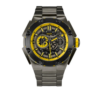 NSQUARE SnakeKing Automatic Watch-46mm N10.3 Gray/Yellow/GrayBracelet|蛇皇系列 自動表-46毫米 N10.3 灰/黃/灰錶鍊帶