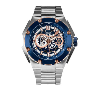 NSQUARE SnakeKing Automatic Watch-46mm N10.4 RG/Steel/SS Bracelet|蛇皇系列 自動表-46毫米 N10.4 海邊藍色/不銹鋼錶鍊