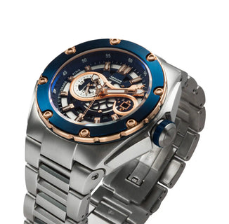 NSQUARE SnakeKing Automatic Watch-46mm N10.4 RG/Steel/SS Bracelet|蛇皇系列 自動表-46毫米 N10.4 海邊藍色/不銹鋼錶鍊