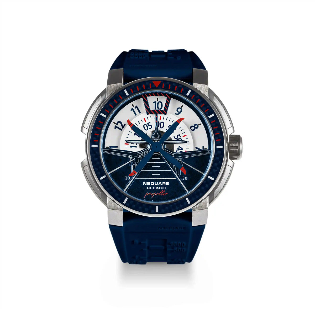 NSQUARE Propeller Automatic Watch - 48mm N26.5 SS/Blue|NSQUARE 螺旋槳表 自動表-48毫米 N26.5鋼/藍色