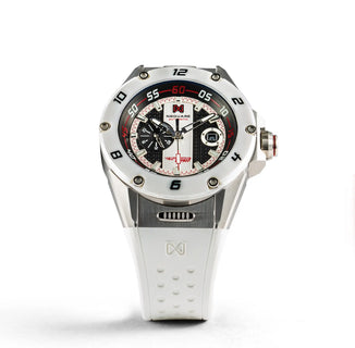 NSQUARE DYNAMIC RACE AUTOMATIC WATCH 46MM N31.3 SS/CERAMIC WHITE/WHITE|NSQUARE DYNAMIC RACE自動表 46毫米 N31.3鋼/白色陶瓷/白色
