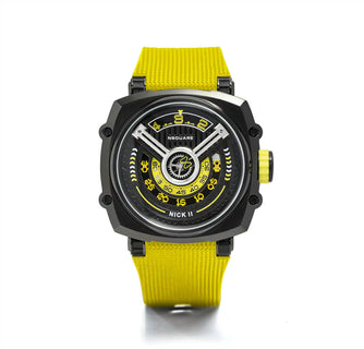 NSQUARE NICK II AUTOMATIC WATCH 45MM N12.1 BLACK/YELLOW/YELLOW |NSQUARE NICK II自動腕錶 45毫米 N12.1 黑色/黃色/黃色
