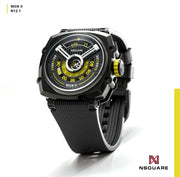 NSQUARE NICK II AUTOMATIC WATCH 45MM N12.1 BLACK/YELLOW |NSQUARE NICK II自動錶 45毫米 N12.1 黑色/黃色