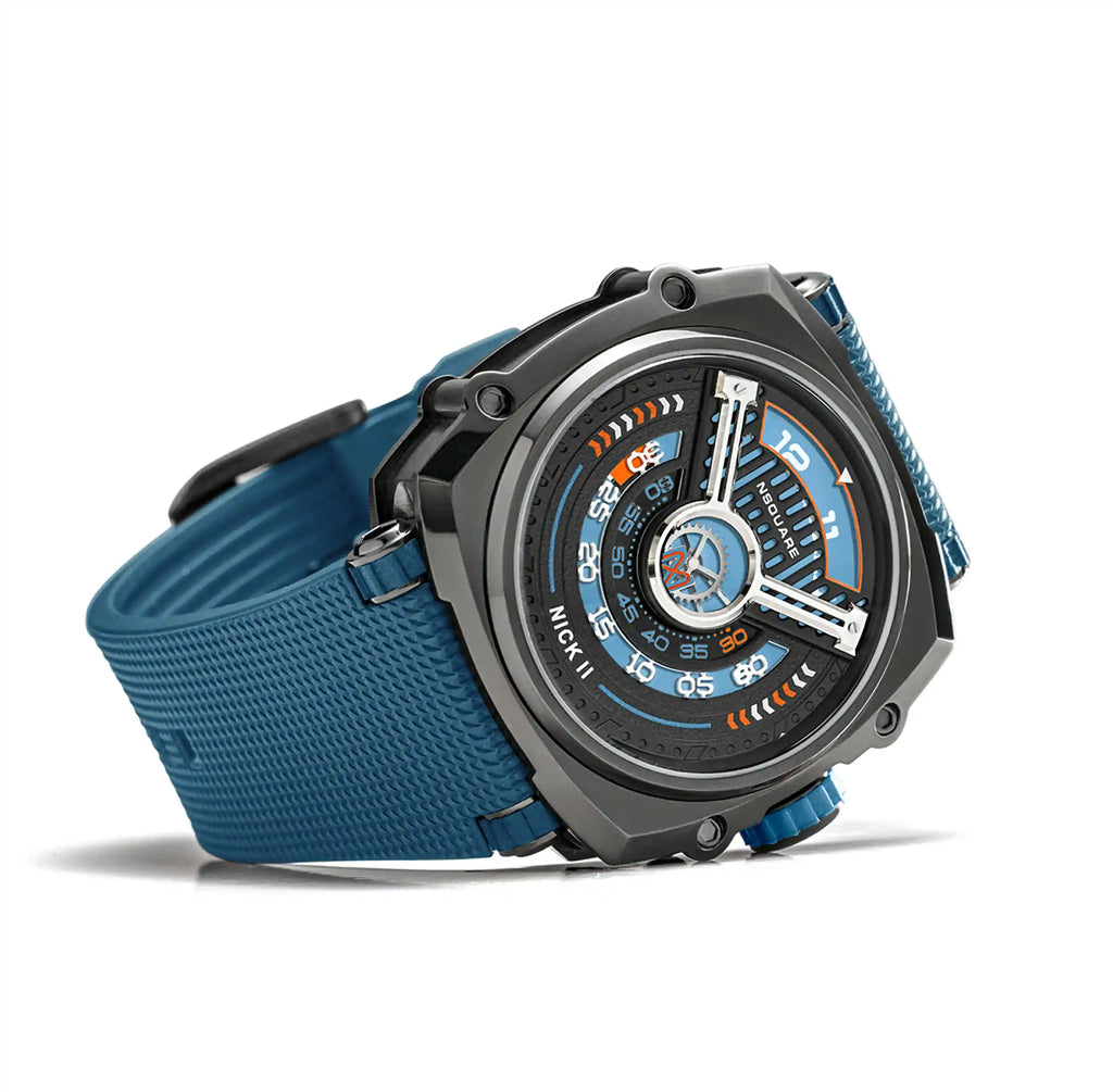 NSQUARE NICK II AUTOMATIC WATCH 45MM N12.6 MISTY BLUE/GRAY|NSQUARE NICK II自動錶 45毫米 N12.6 迷霧藍色/灰色