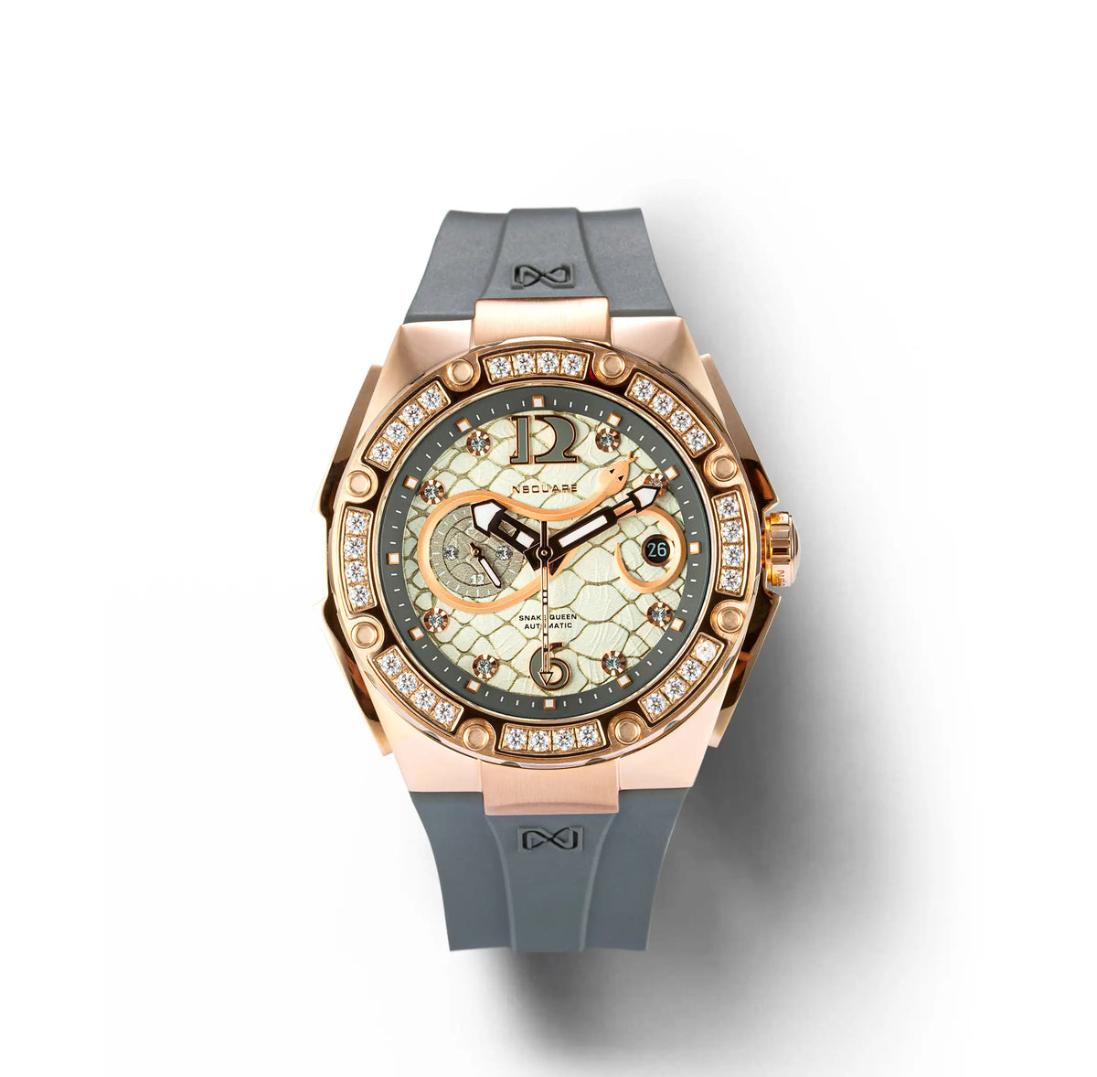NSQUARE SnakeQueen39mm Automatic Watch- N48.2 RG/Gray|NSQUARE蛇後39毫米系列自動表。 N48.2玫瑰金色/冷灰色