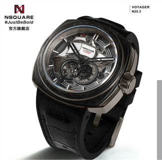 NSQUARE VOYAGER Automatic Watch -51mm  N25.3 Gun/Black|NSQUARE 旅遊者 自動錶-51毫米  N25.3 槍色/黑色
