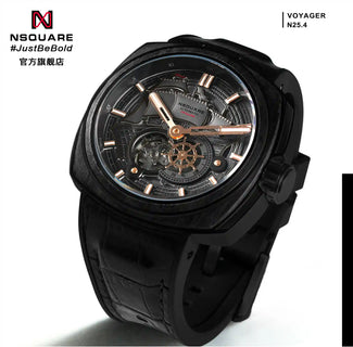 NSQUARE VOYAGER Automatic Watch -51mm  N25.4 Black/RG|NSQUARE 旅遊者 自動錶-51毫米  N25.4黑色/玫瑰金色