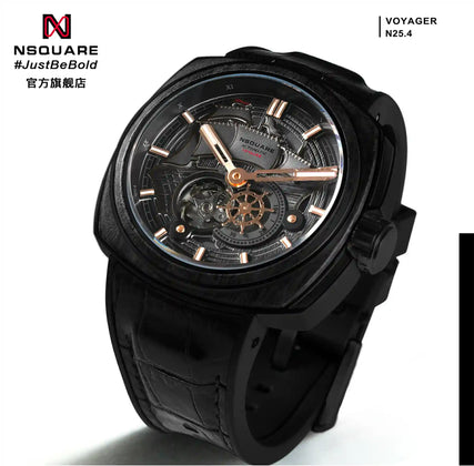 NSQUARE VOYAGER Automatic Watch -51mm N25.4 Black/RG|NSQUARE 旅行者 自動表-51毫米 N25.4黑色/玫瑰金