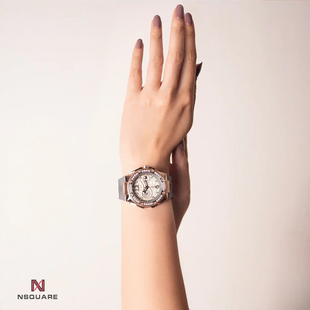 NSQUARE SnakeQueen39mm Automatic Watch- N48.2 RG/Gray|NSQUARE蛇後39毫米系列自動表。 N48.2玫瑰金色/冷灰色