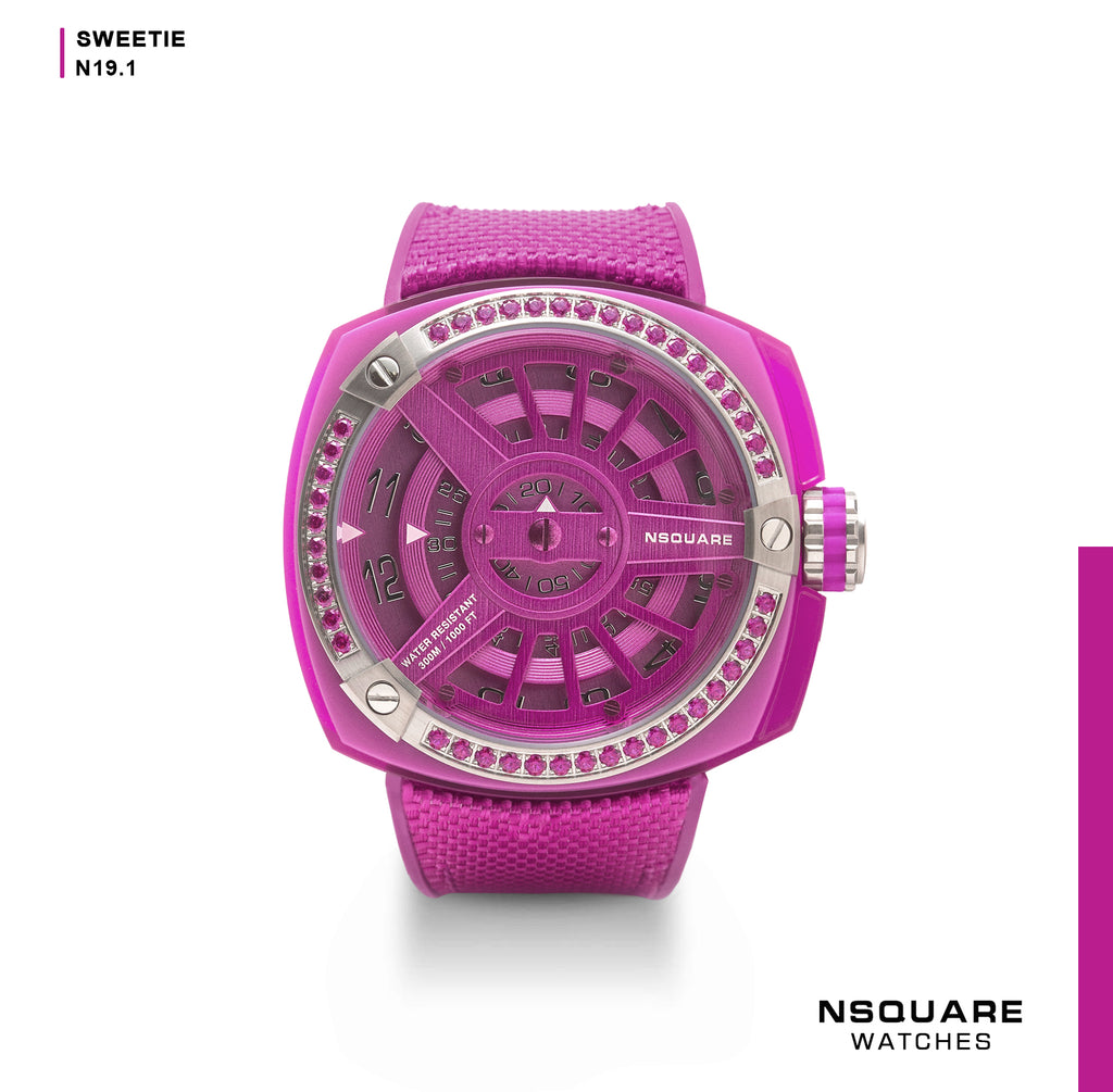 NSQUARE Sweetie Quartz Watch -51mm  N19.1 Sharp Pink|NSQUARE 甜美系列 石英錶-51毫米  N19.1 耀眼粉紅色