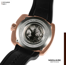 Load image into Gallery viewer, NSQUARE VOYAGER Automatic Watch -51mm  N25.1 RG/Brown|NSQUARE 旅遊者 自動錶-51毫米  N25.1 玫瑰金色/棕啡色