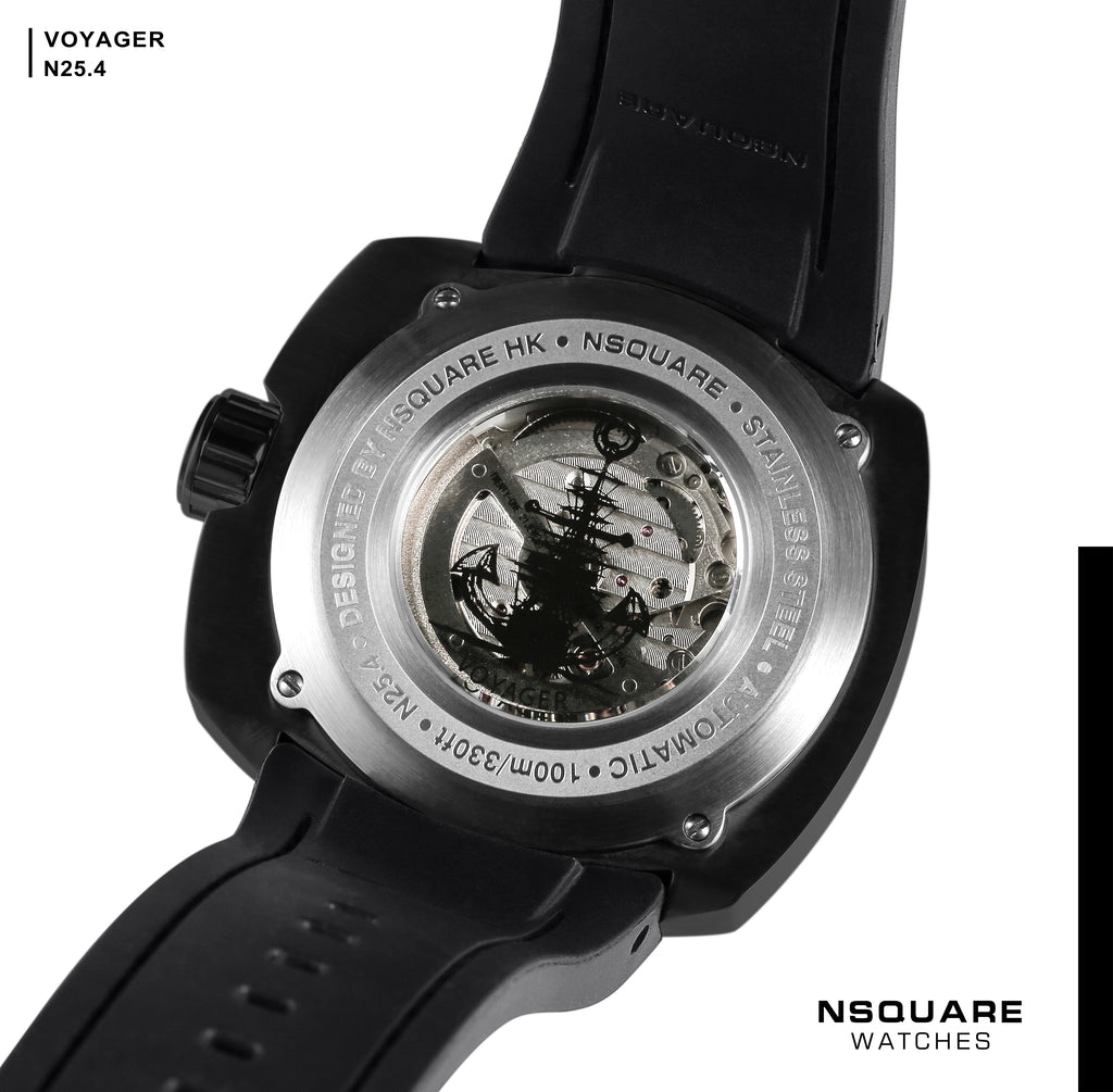 NSQUARE VOYAGER Automatic Watch -51mm  N25.4 Black/RG|NSQUARE 旅遊者 自動錶-51毫米  N25.4黑色/玫瑰金色