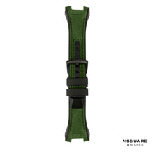 Load image into Gallery viewer, N03.2 Dual-material - Green Leather with Black Rubber Strap|N03.2 雙材質 - 綠色真皮和黑色橡膠帶