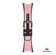 Load image into Gallery viewer, N10.12 Dual Material - Pink Snake Embossing Pattern Leather with Black Rubber Strap|N10.12 雙材質 - 粉紅色蟒蛇壓花圖案皮和黑色橡膠帶