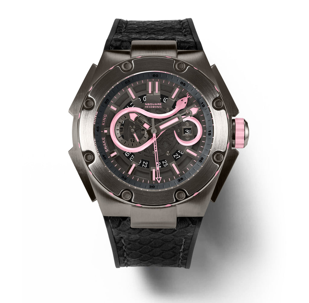 蛇皇 自動腕錶 N10.12 灰色/粉色