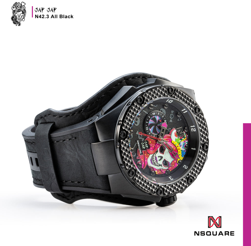 NSQUARE JAPJAP AUTOMATIC WATCH - 46MM N42.3 Black|NSQUARE JAPJAP系列 自動表-46毫米 N42.3 黑色 限量版