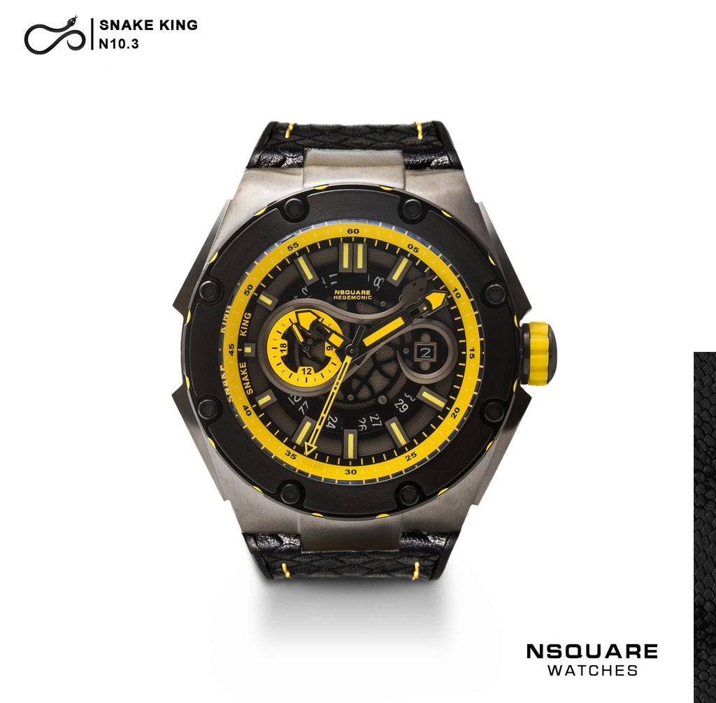 N 10-BLACK STRAP YELLOW STITCH | N 10-黒錶帶黃線