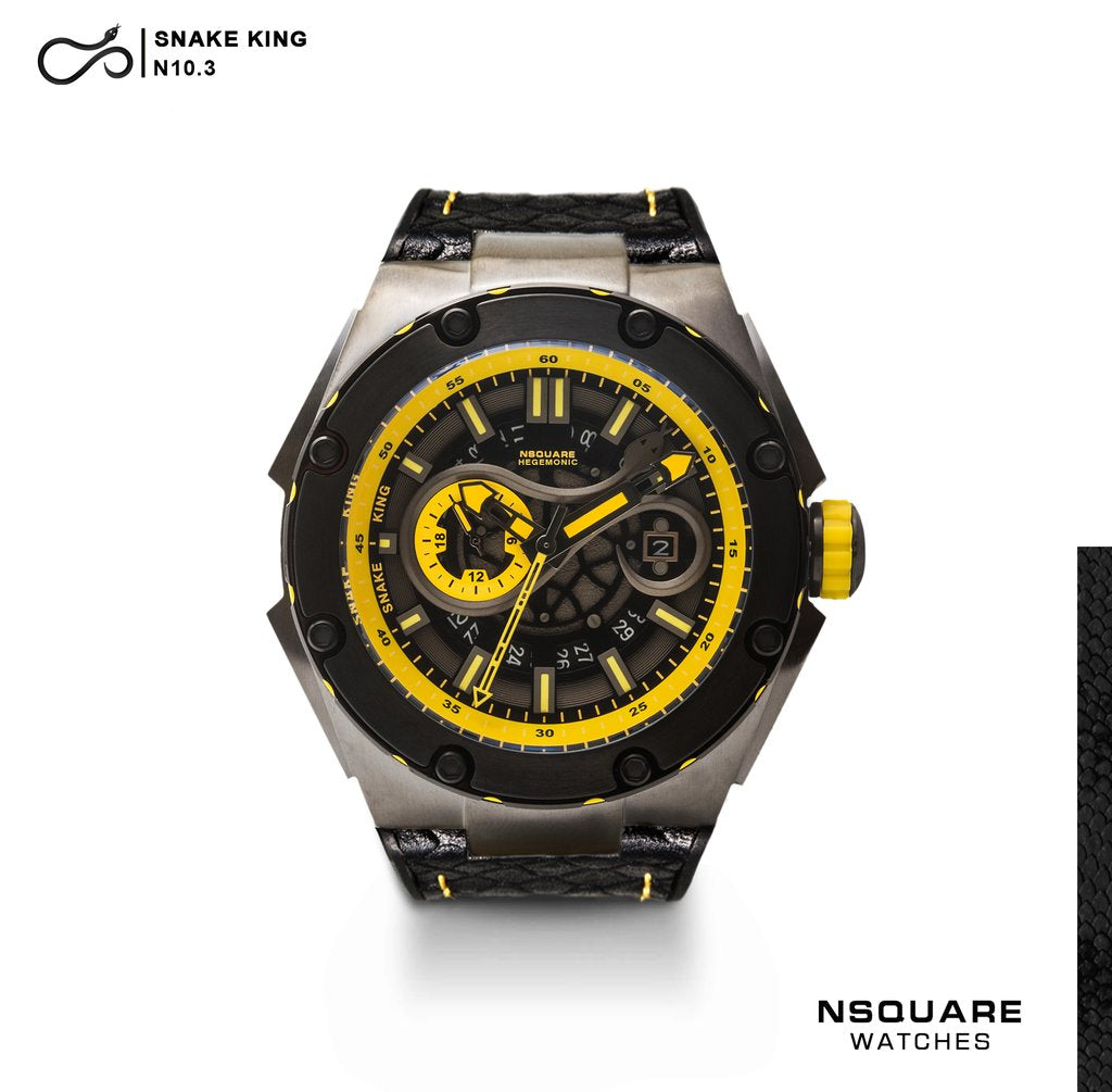 N 10-黑色錶帶黃色縫線| N 10-黑色錶帶黃線