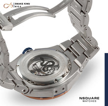 Load image into Gallery viewer, NSQUARE SnakeKing Automatic Watch-46mm N10.4 RG/Steel/SS Bracelet|蛇皇系列 自動錶-46毫米  N10.4 海岸藍色/不銹鋼錶鏈帶