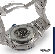 NSQUARE SnakeKing Automatic Watch-46mm N10.6 Blue Steel/SS Bracelet|蛇皇系列 自動錶-46毫米 N10.6 鋼藍色/不銹鋼錶鏈帶