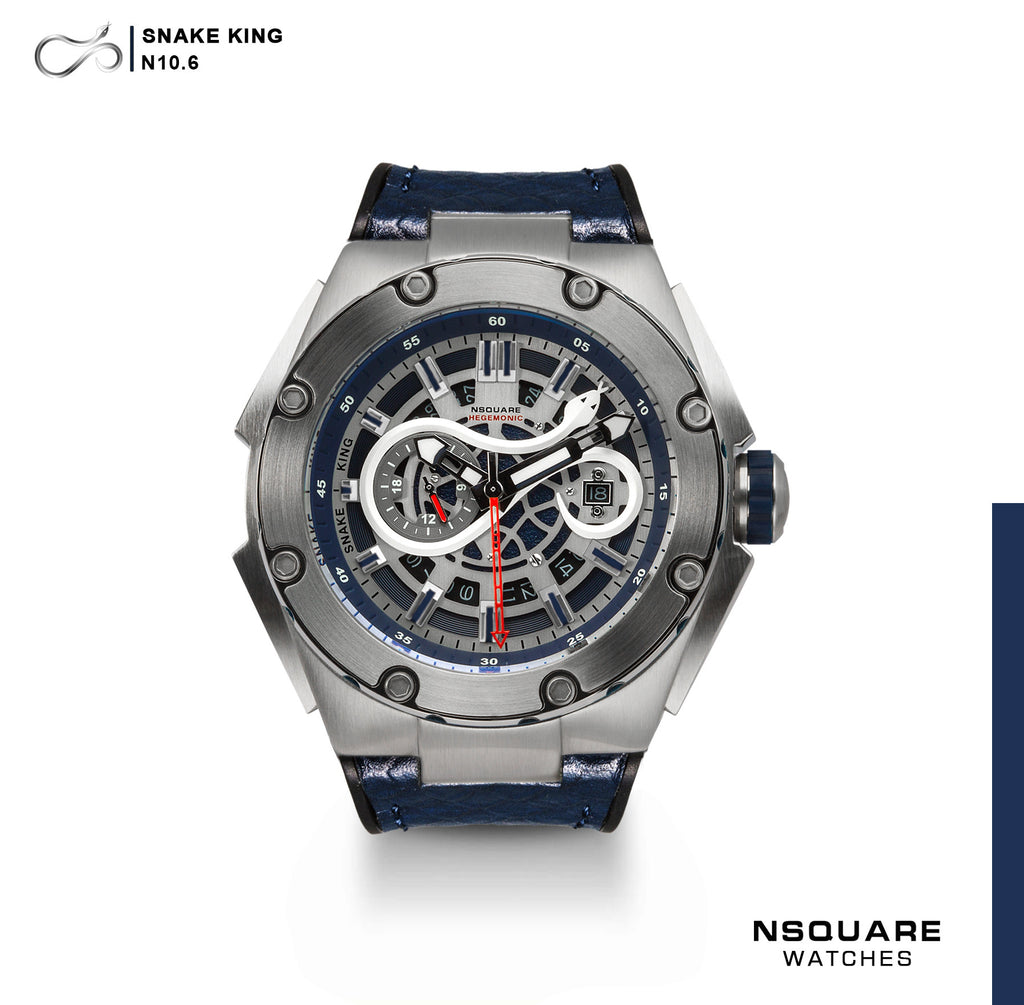 NSQUARE SnakeKing Automatic Watch-46mm N10.6 Blue Steel/Blue|NSQUARE 蛇皇系列 自動錶-46毫米  N10.6 鋼藍色