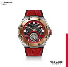 將圖片載入圖庫檢視器 NSQUARE NM01-TOURBILLON Watch - 46mm N35.1 SS/RG/Red|NM01-陀飛輪 46毫米 N35.1 不鋒鋼/玫瑰金/紅