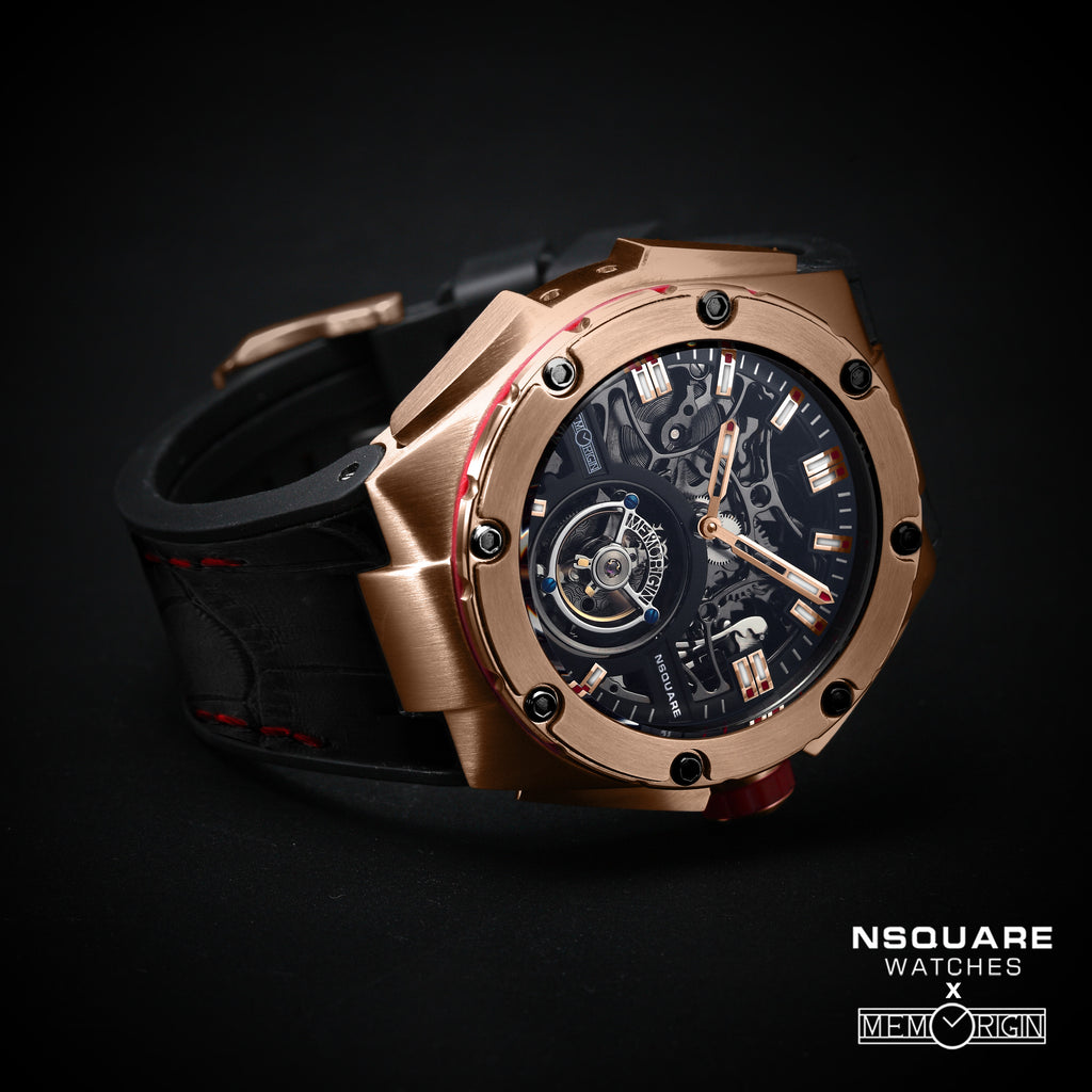NSQUARE NM01-TOURBILLON 腕錶 - 46mm N35.4玫瑰金/黑色|NM01-陀飛輪 46毫米 N35.4 玫瑰金/黑色