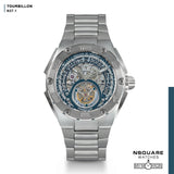 NSQUARE N37.1 Ronald Series-TOURBILLON Watch - 46mm SS/Blue/SS Bracelet|N37.1 鄭中基系-陀飛輪46毫米 鋼藍色/鋼錶鍊帶