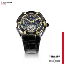 將圖片載入圖庫檢視器 NSQUARE N37.2羅納德系列-TOURBILLON Watch - 46mm Gold/Black|N37.2鄭中基系列-陀飛輪46毫米金/黑
