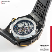 NSQUARE N37.2羅納德系列-TOURBILLON Watch - 46mm Gold/Black|N37.2鄭中基系列-陀飛輪46毫米金/黑