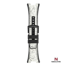 Load image into Gallery viewer, N51.2 Dual Material - White (Dual Colour) Snake Embossing Pattern Leather with Black Rubber Strap|N51.2 雙材質 - 白色（雙色）蟒蛇壓花圖案皮和黑色橡膠帶