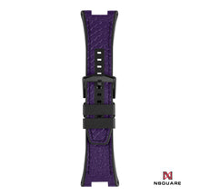 將圖片載入圖庫檢視器 N51.8 雙材質 - 紫色蟒蛇壓花圖案皮和黑色橡膠帶
