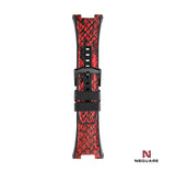 N59.4 Dual Material - 紅色皮革配黑色橡膠錶帶|N59.4 雙材質 - 紅色皮和黑色橡膠帶