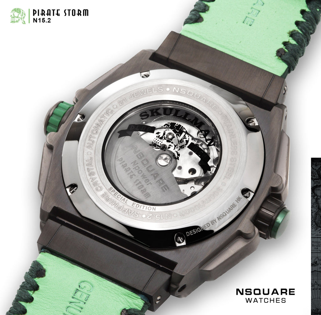 NSQUARE PirateStorm Automatic Watch - 48mm N15.2 Black/Green|海盜風暴 自動表 - 48mm N15.2 黑色/深綠色