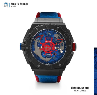 N15.3 Pirate Blue/Red Leather Strap|N15.3 海盜藍/紅色真皮帶