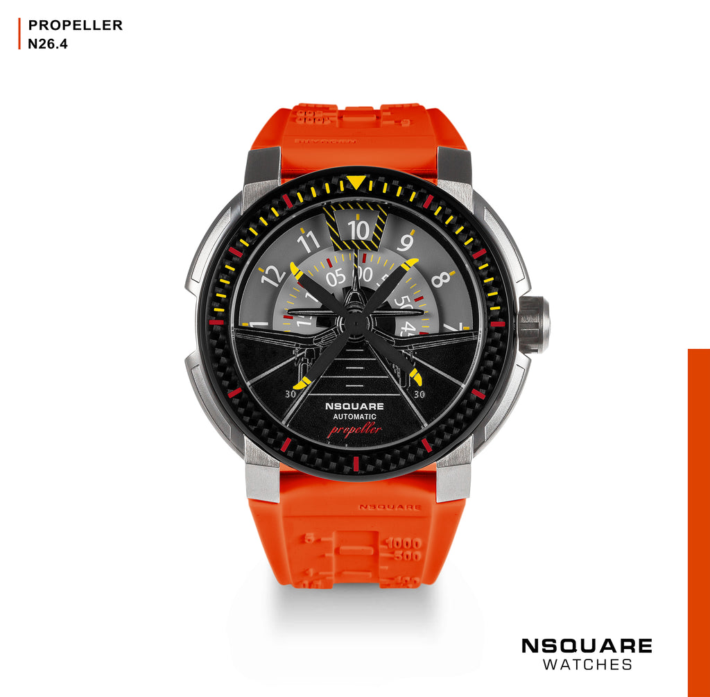 NSQUARE Propeller Automatic Watch - 48mm N26.4 Orange|NSQUARE 螺旋表 自動表-48毫米 N26.4 橙色