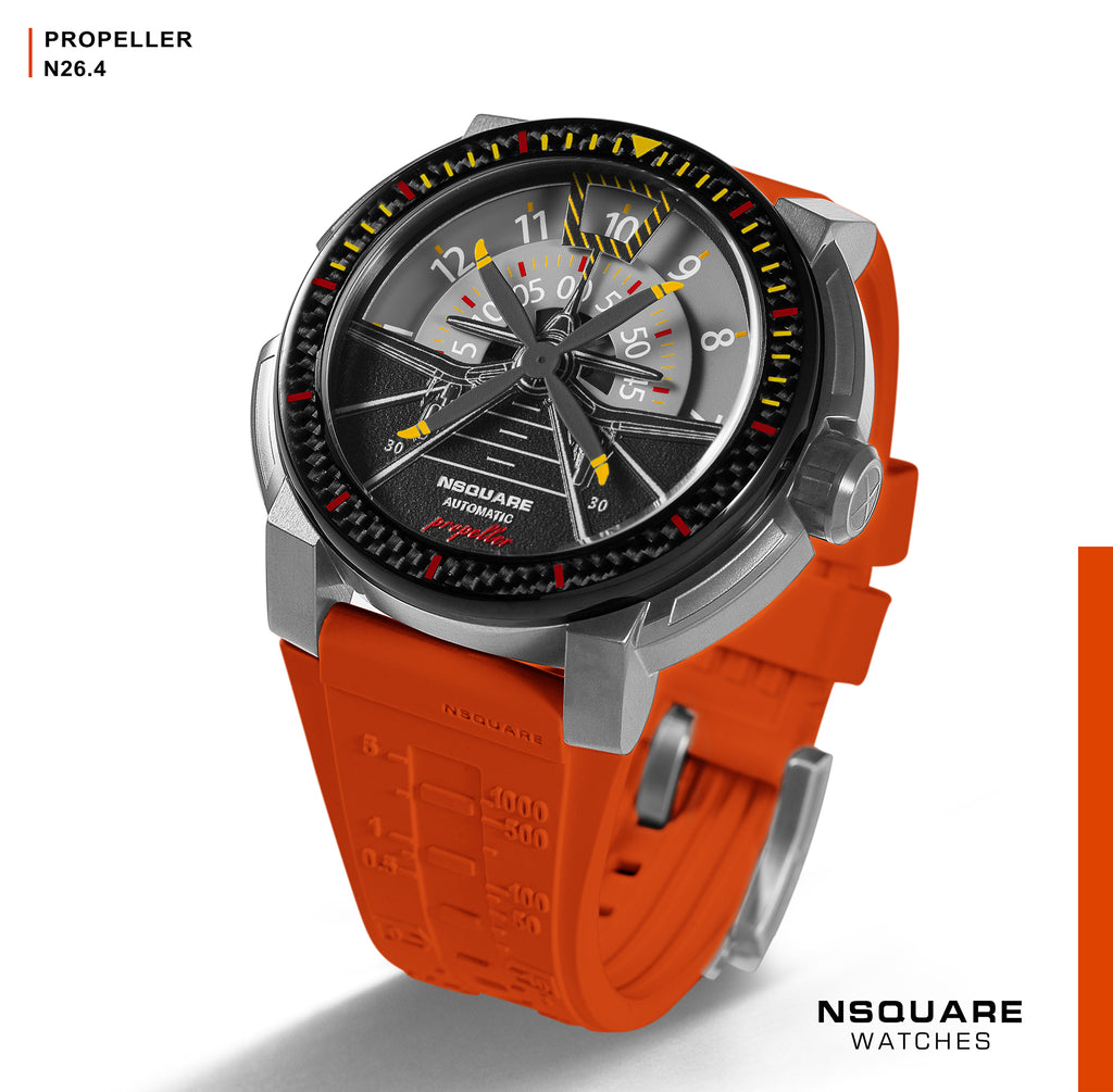 NSQUARE Propeller Automatic Watch - 48mm N26.4 Orange|NSQUARE 螺旋槳 自動錶-48毫米 N26.4 橙色