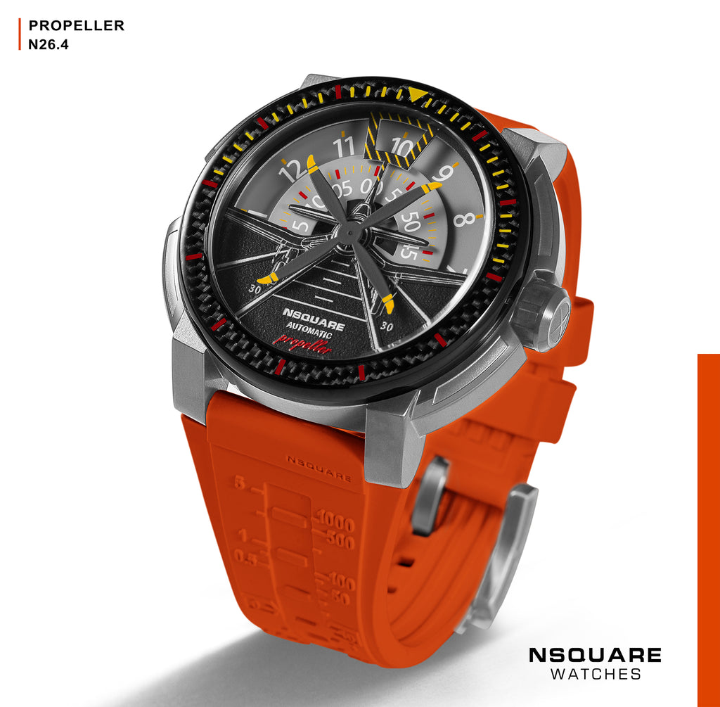 NSQUARE Propeller Automatic Watch - 48mm N26.4 Orange|NSQUARE 螺旋表 自動表-48毫米 N26.4 橙色