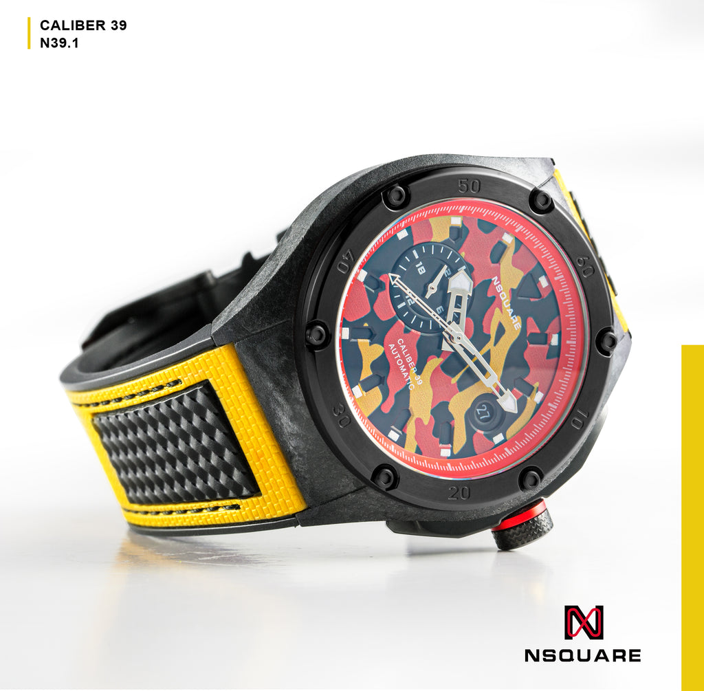 NSquare多彩系列自動腕錶 - 44mm N39.1 Sunny Yellow|NSquare MultiColored系列 自動表 44毫米 N39.1 烈艷黃