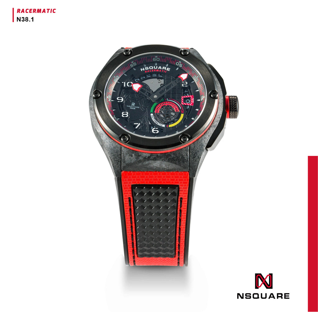NSquare Racermatic Automatic N38.1 RED/BLACK|NSquare競賽者系列 自動錶N38.1 紅色/黑色