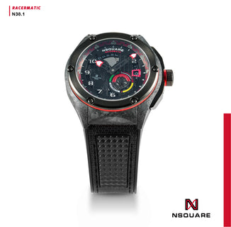 NSQUARE Racermatic Automatic N38.1 BLACK/BLACK|NSQUARE競賽者系列 自動錶N38.1 黑色/黑色