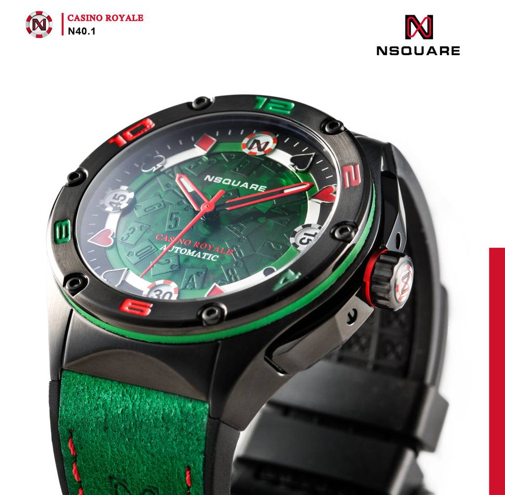 NSQUARE Casino Royale Automatic N40.1 GREEN/BLACK LIMITED EDITION|NSQUARE皇家賭場系列 自動錶N40.1 綠色/黑色限量版