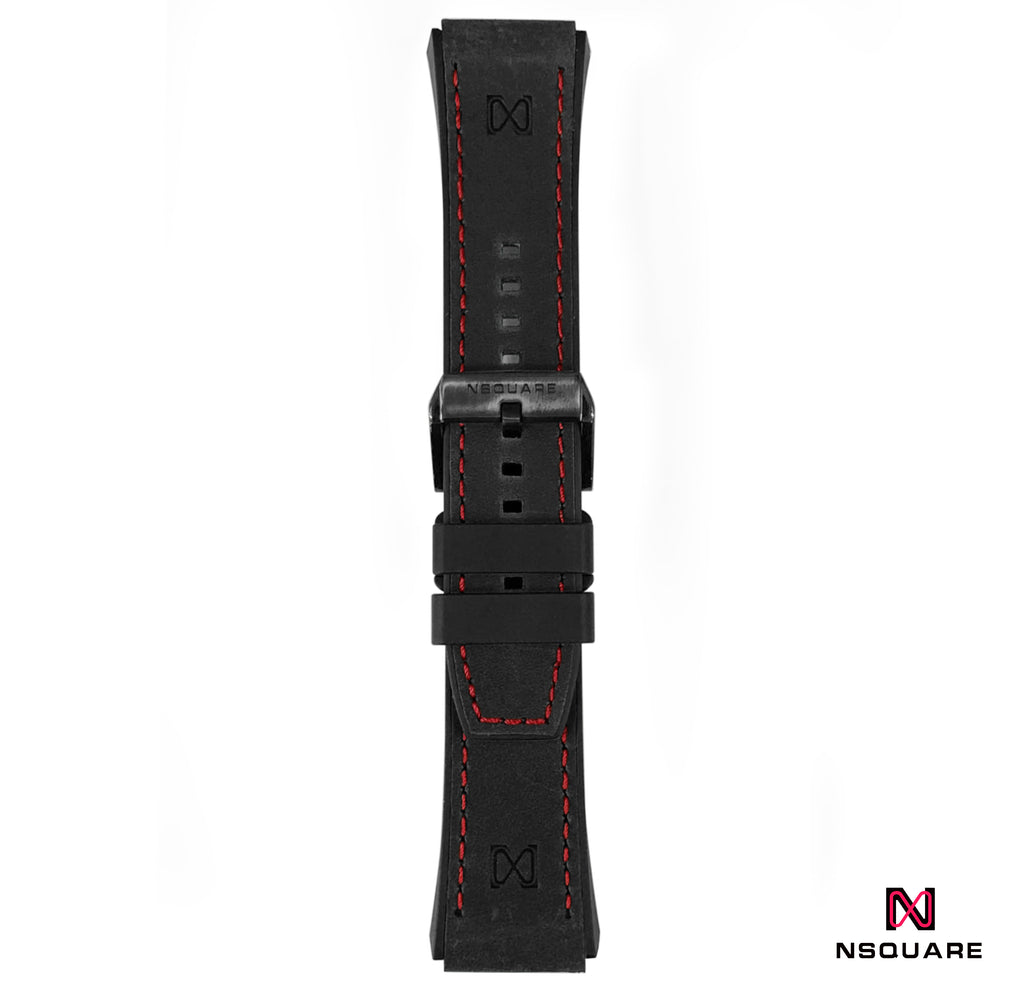 N 40-BLACK STRAP RED STITCH|N 40-黑色錶帶紅線